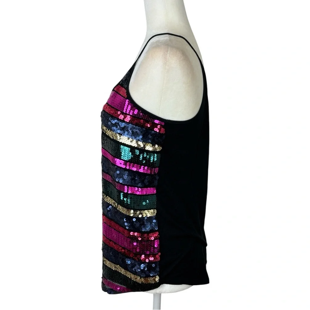 NWOT Express Tops party club festival Multicolored Sequined Cami lined Size S